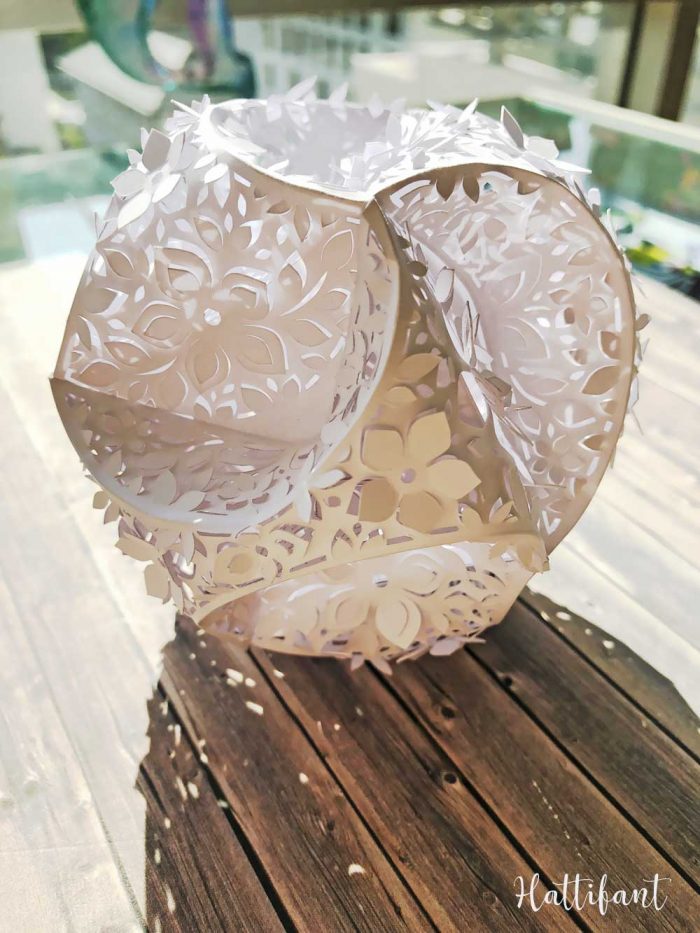 Hattifant's 3D Papercut Paper Cut 3D Flower Triskele Paper Globe 3