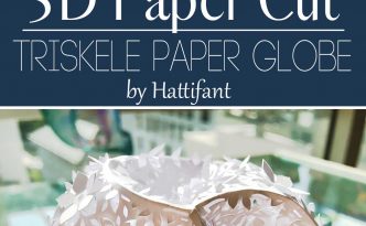 Hattifant's 3D Papercut Paper Cut 3D Flower Triskele Paper Globe Pin 1
