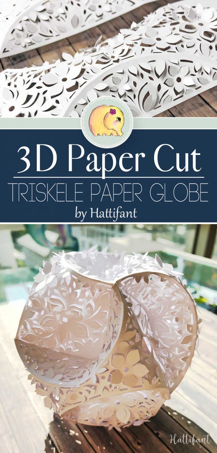 Hattifant's 3D Papercut Paper Cut 3D Flower Triskele Paper Globe Pin 1