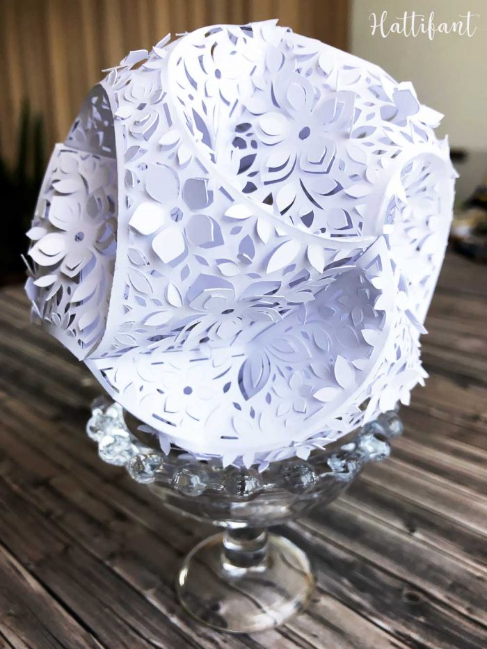 Hattifant's 3D Papercut Paper Cut 3D Flower Triskele Paper Globe