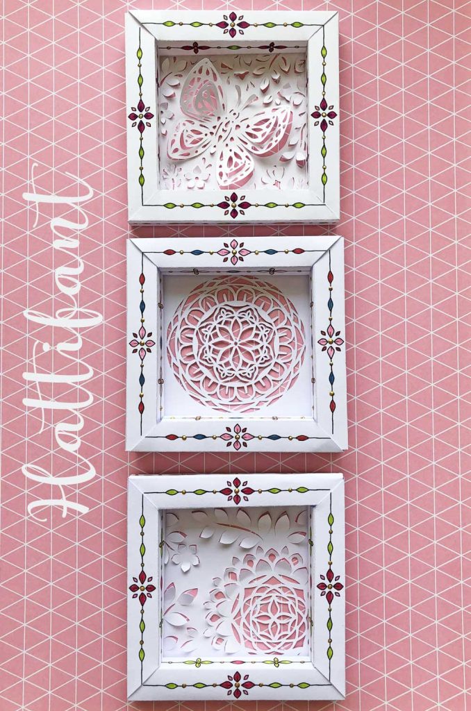 Hattifant's 3D Paper Cut 3D Frame Set Spring Feel Pin3