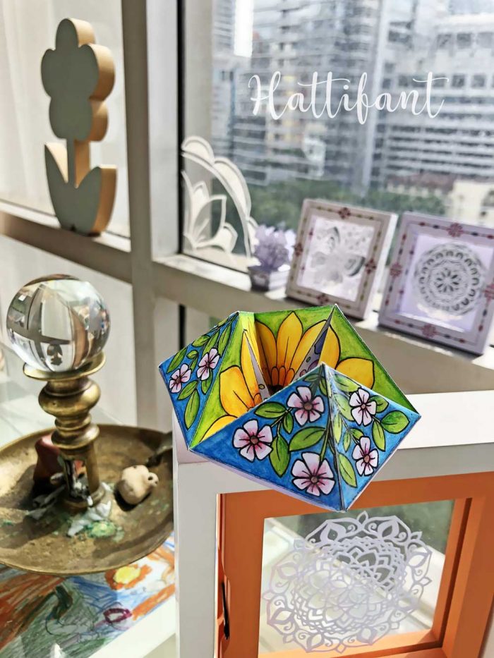 Hattifant's Spring Kaleidocycle Paper Toy Paper Craft to Color, Craft and Play Beauty