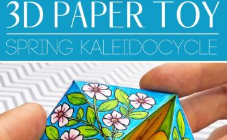 Hattifant's Spring Kaleidocycle Paper Toy Paper Craft to Color, Craft and Play Pin 1