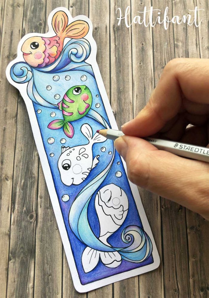 Hattifant's Bookmark Ocean to Color WIP