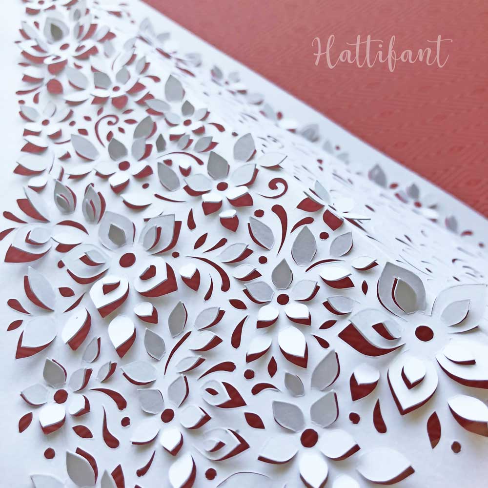Hattifant's 3D Paper Cut Christmas Tree Luminary pattern