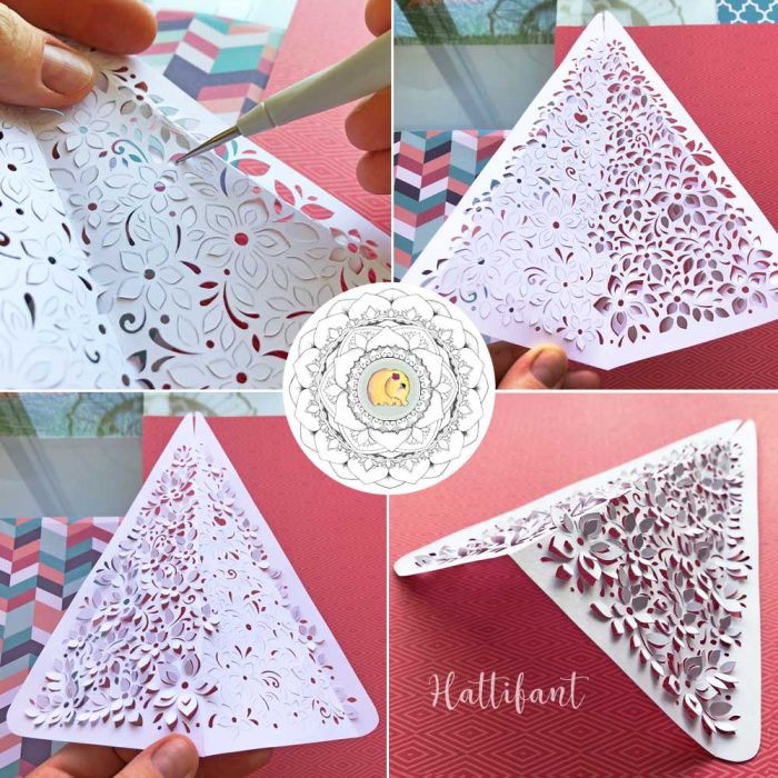 Hattifant's 3D Paper Cut Christmas Tree Luminary step 5