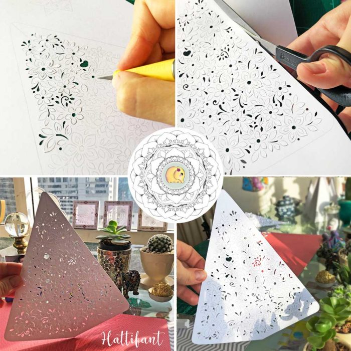 Hattifant's 3D Paper Cut Christmas Tree Luminary step 1