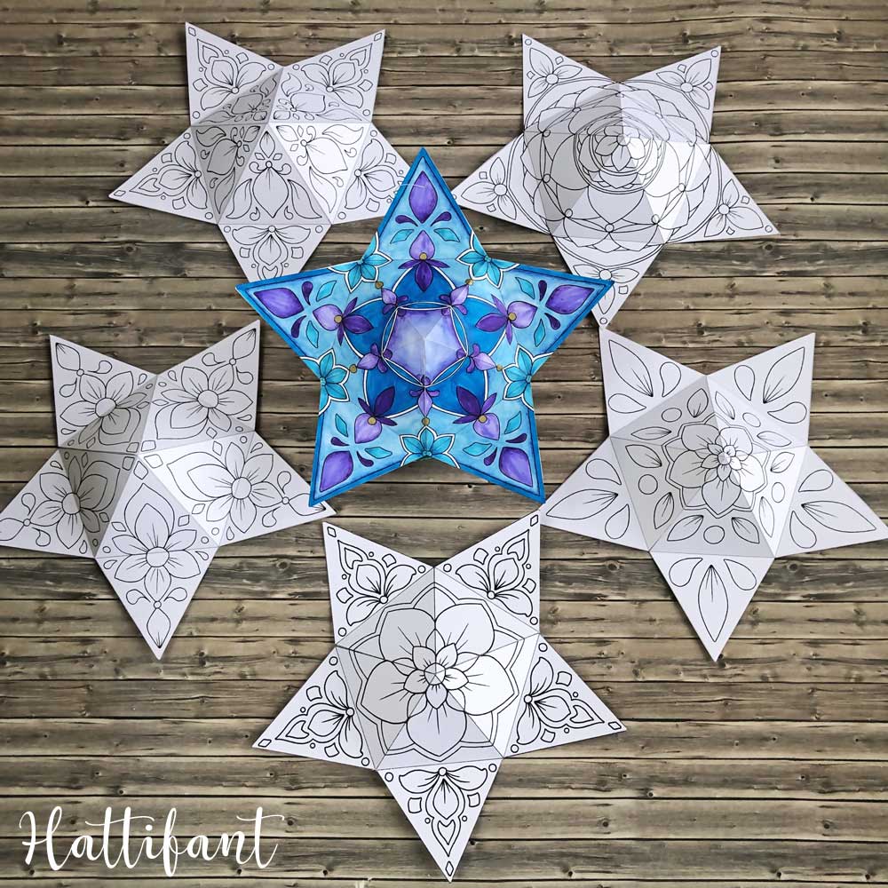 3d christmas star template