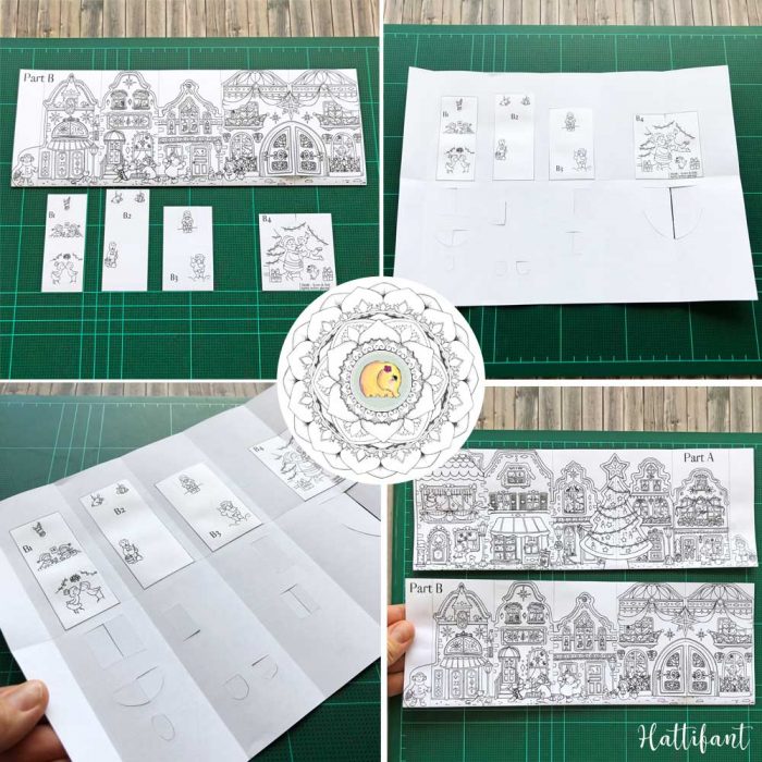 Hattifant's Christmas Advent Calendar with Flaps to Color how to 5