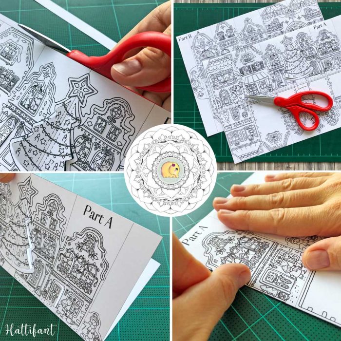 Hattifant's Christmas Advent Calendar with Flaps to Color how to 2