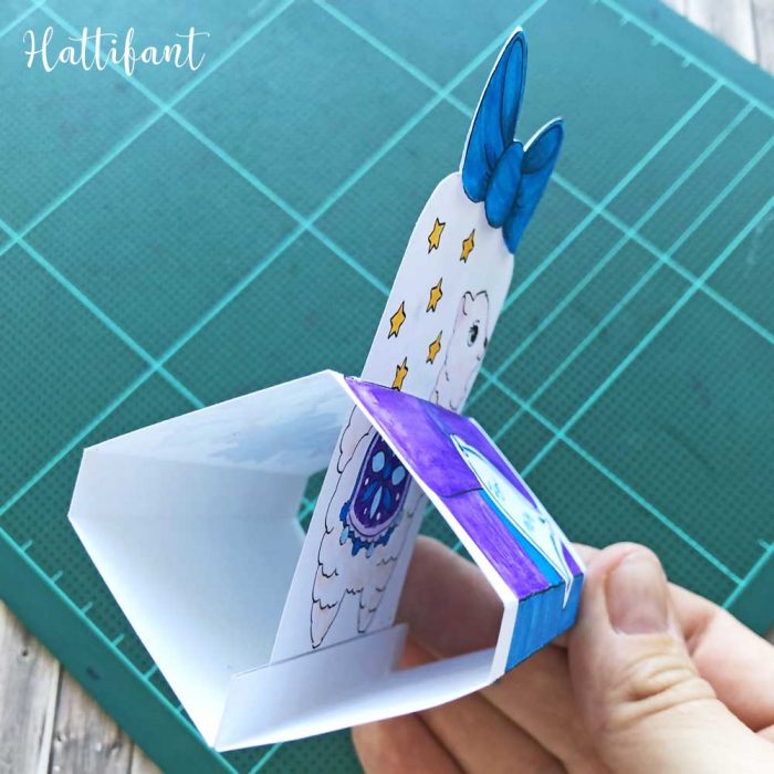 Hattifant's Christmas Sliding Pop Up Cards to Color and craft inside