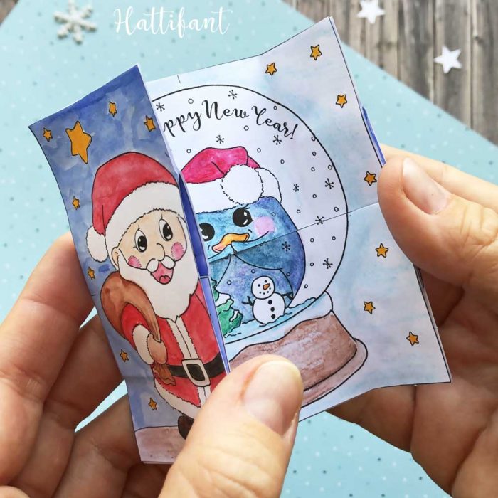 Hattifant's Christmas Endless Card Bundle to Color and craft pin