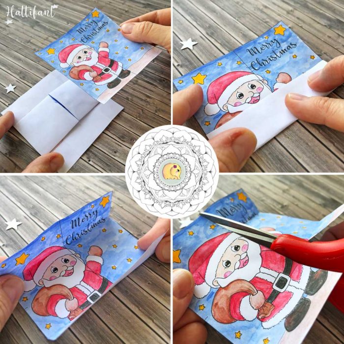 Hattifant's Christmas Endless Card Bundle to Color and craft instrucitons 10