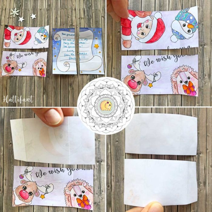 Hattifant's Christmas Endless Card Bundle to Color and craft instrucitons 7