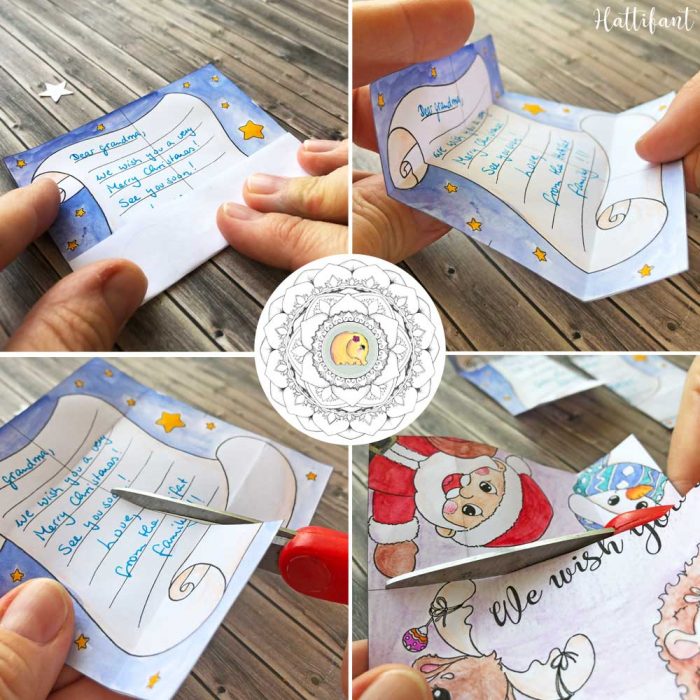 Hattifant's Christmas Endless Card Bundle to Color and craft instrucitons 6