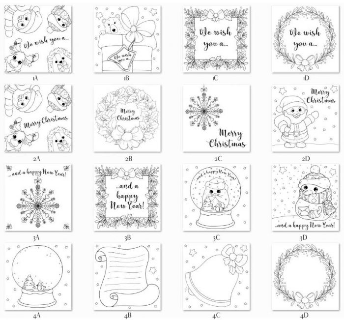 Hattifant's Christmas Endless Card Bundle to Color and craft choices