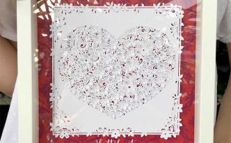 Hattifant's 3D Flower Heart Paper Cut Papercraft Valentines Day