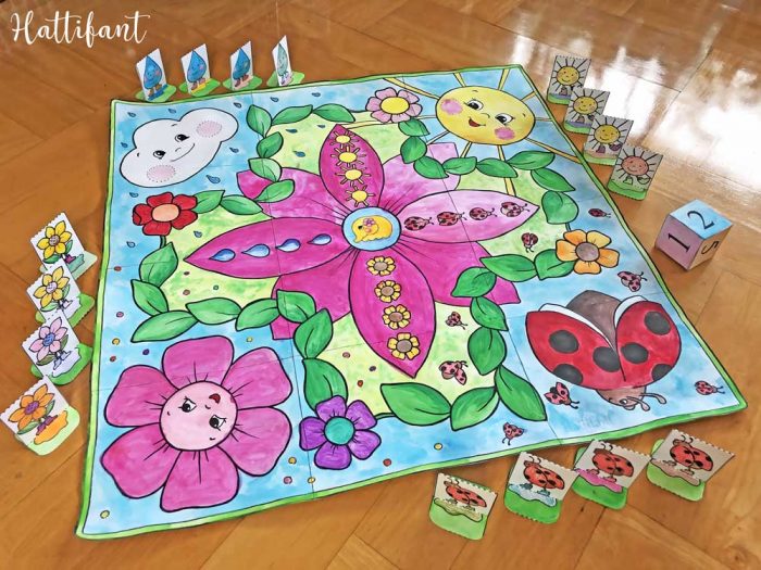 Hattifant's Giant Spring Board Game to Color and Play view