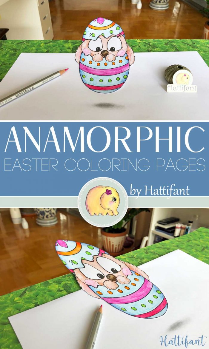 Hattifant's Anamorphic Easter Bunny Coloring Pages to DIY main