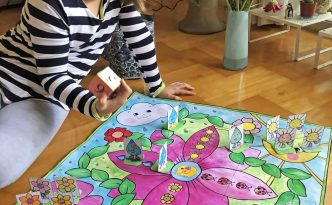 Hattifant's Giant Spring Board Game to Color and Play