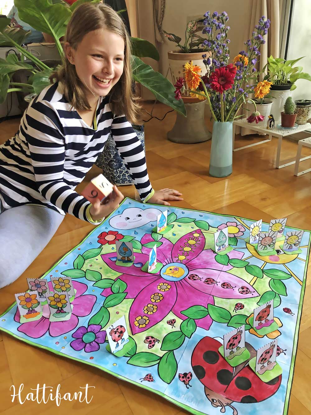 Hattifant's Giant Spring Board Game to Color and Play