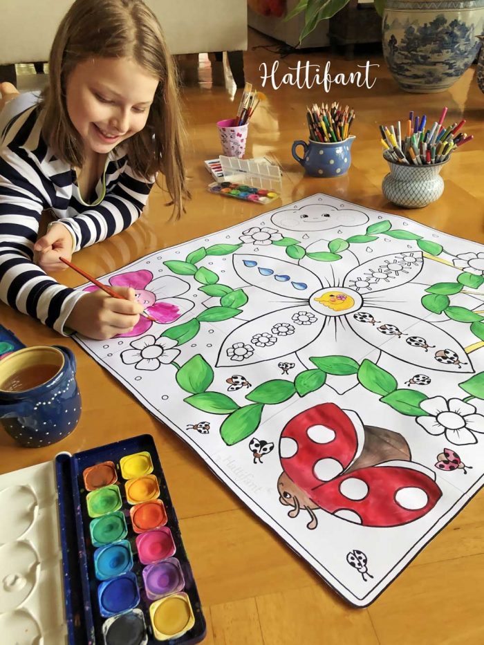 Hattifant's Giant Spring Board Game to Color and Play coloring