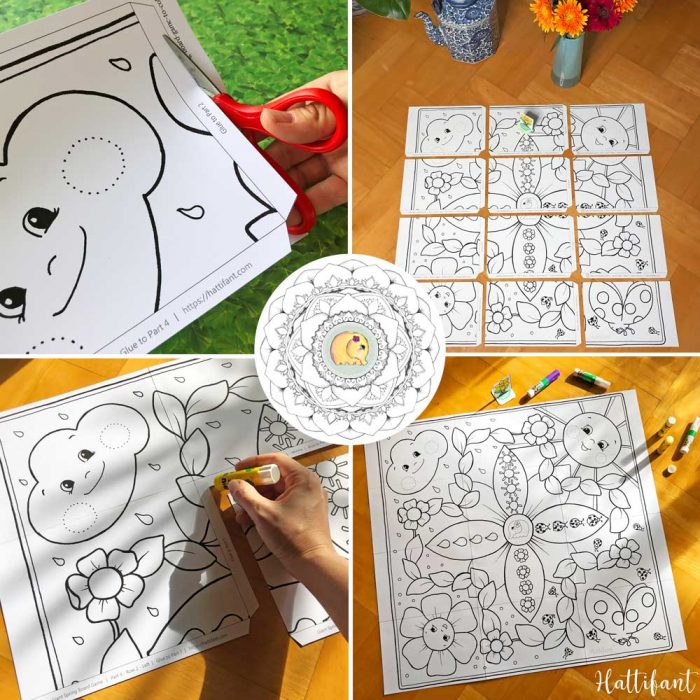 Hattifant's Giant Spring Board Game to Color and Play making board