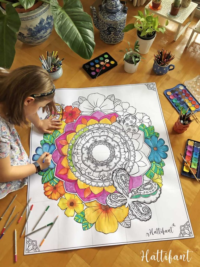 Hattifant's Giant Poster Spring Mandala to color in