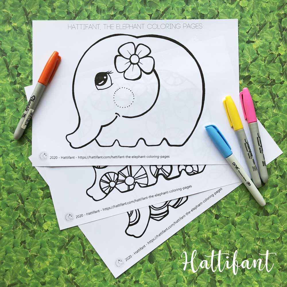 Hattifant's the elephant Coloring Pages samples