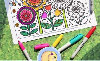 Hattifant's Spring Flowers Kids Coloring Page main