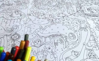 Hattifant's Giant Christmas Tree Poster an Elf Factory to color pin 2