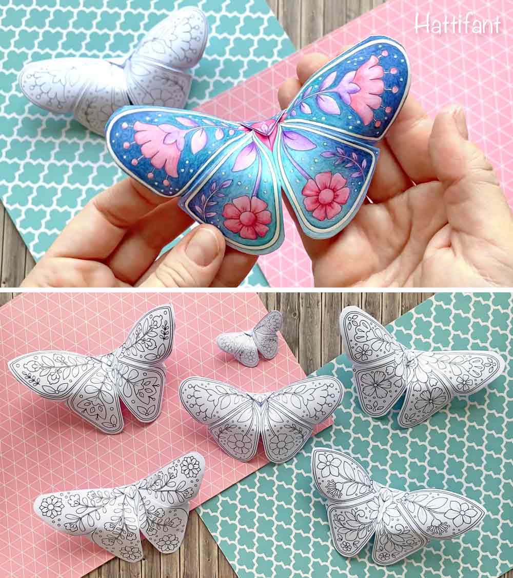 How To Make A 3D Paper Butterfly Craft - I Heart Crafty Things