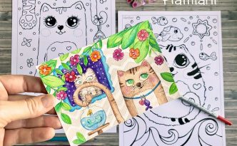 Hattifant's Cute Cats Coloring Adventure Pin 1