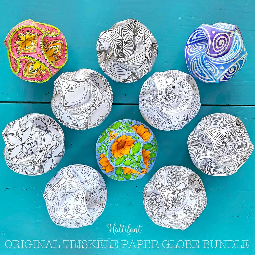 The Triskele Paper Globe Challenge is included in the Original Triskele Paper Globe Bundle. 