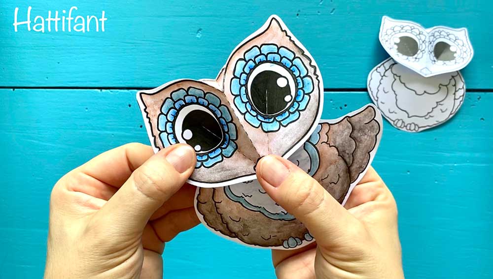 Hattifant's Autumn Craft 3D Woodland Animal Collages crafting owl