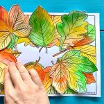 Hattifant-Autumn-Craft-3d-Woodland-Animal-Collages-leaves-glueing