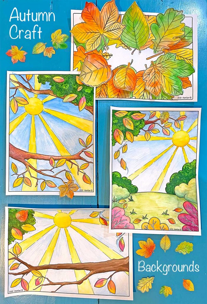 Hattifant's Autumn Craft 3D Woodland Animal Collages background samples