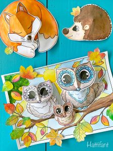 Autumn Craft | 3D Woodland Animal Collages - Hattifant