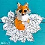 Hattifant-Autumn-Craft-3d-Woodland-Animal-Collages-fox-on-leaves