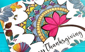 Hattifant's Thanksgiving Mandala Autumn Leaf Placemats to Color Pin
