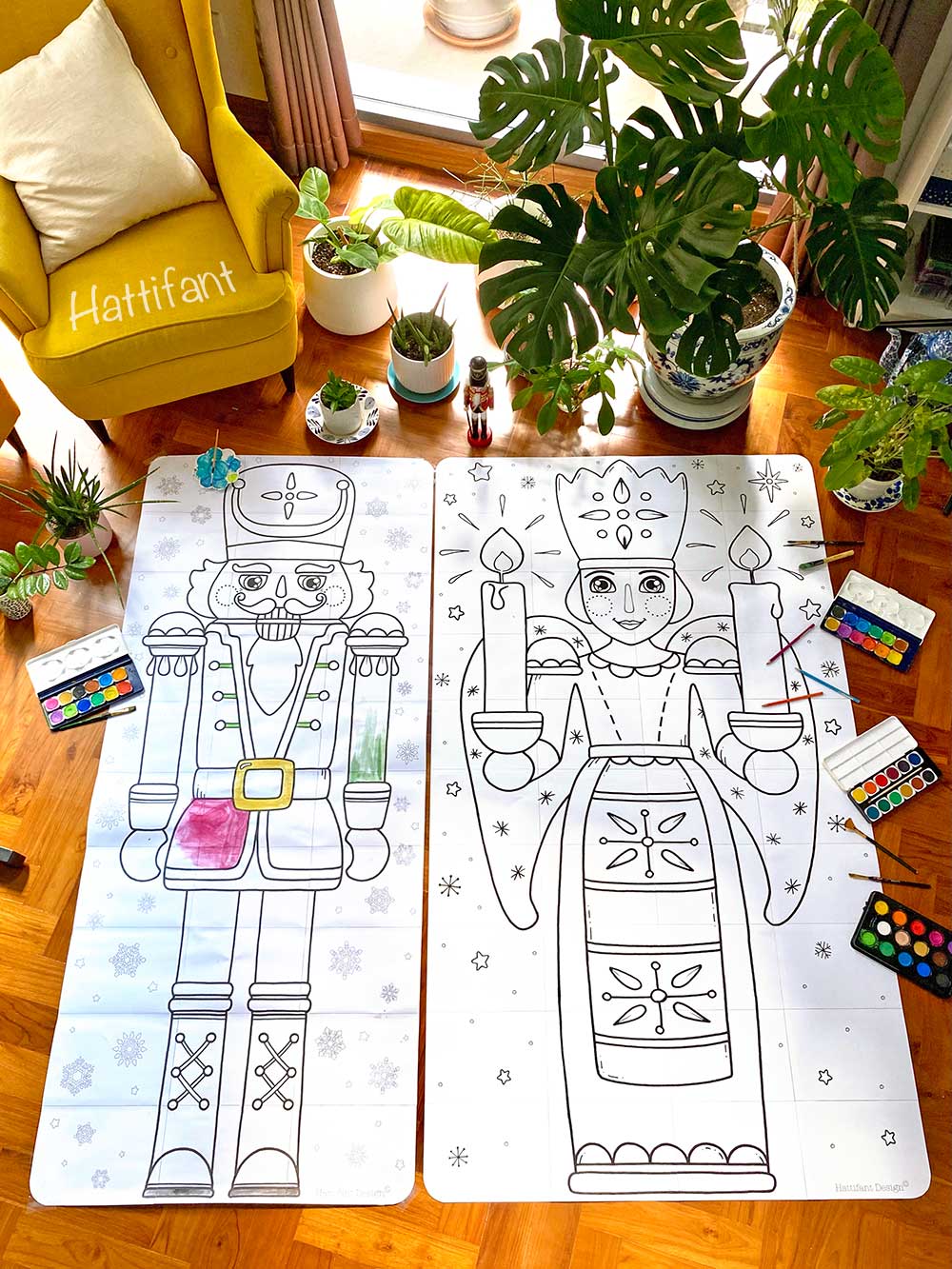 Nutcracker Coloring Poster Printable - Color Your Own Wrapping Paper – Art  2 the Extreme® - The Original Rainbow Crayon®