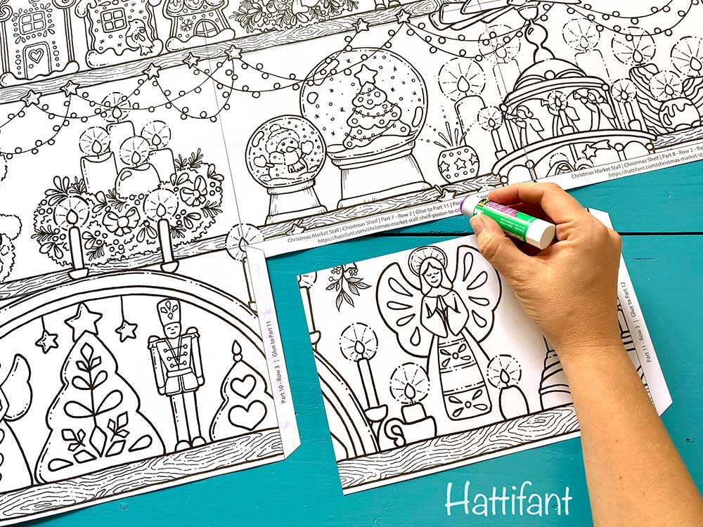 Christmas Market Coloring Page