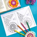 Flowers-corner-bookmark-coloring-page