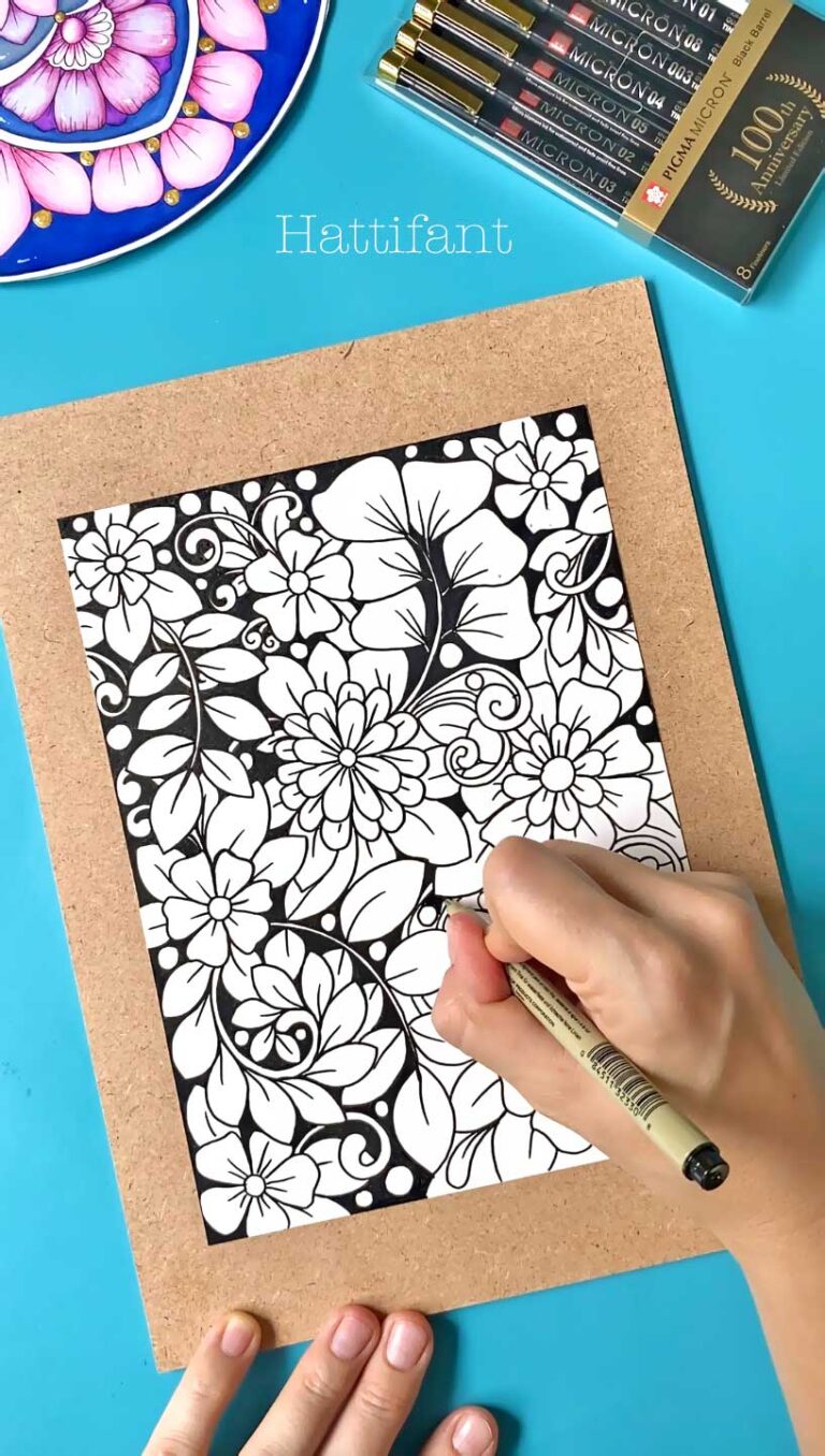 Watch me Create a Flower Burst Coloring Page - Hattifant