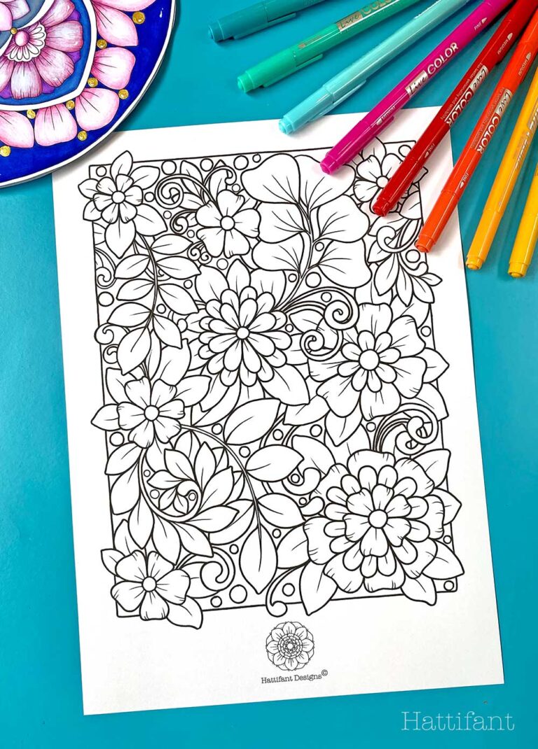 Watch me Create a Flower Burst Coloring Page - Hattifant