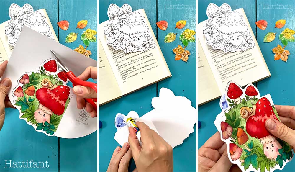 The cutest Mushroom Bookmarks ever to color in - Hattifant