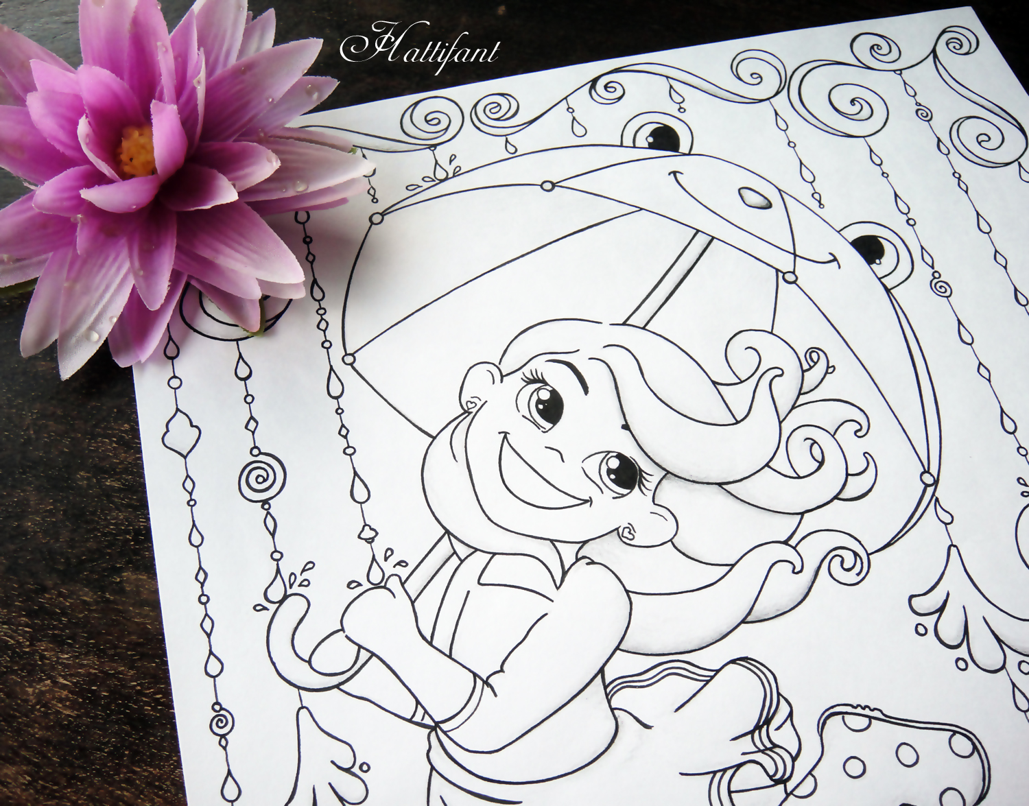 Hattifant s Rainy Day Coloring Page Vivian Greene Quote